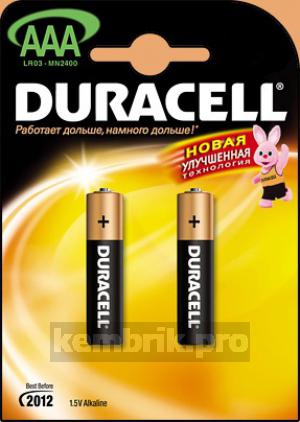 Батарейка Duracell Lr03 bp12  1.5В aaa (тонкая) 2шт